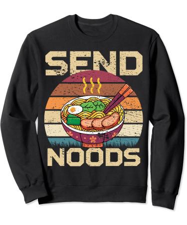 Send Noods Vintage Ramen Japanese Noodles Pho Bowl Anime Sweatshirt