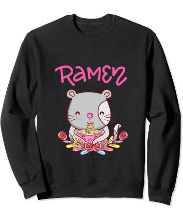 Kawaii Kitty Cat Eating Ramen Noodles Sweatshirt