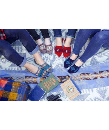 Pendleton Women's Moc Socks - Medium Glacier Stripe | White - Buy Online on SooperMarket.com