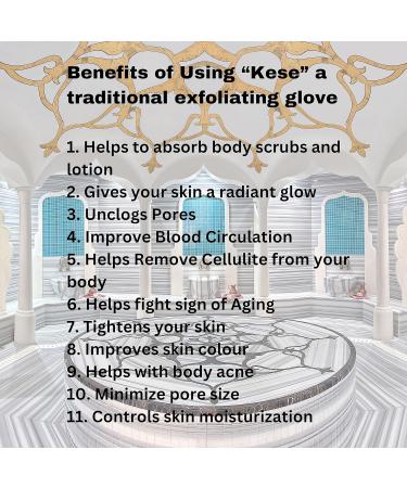 2X Turkish Bath Hamam Glove Spa Set - Exfoliating Scrub Mitt for Body Cellulite Removal - Kelebek - Buy Online on SooperMarket.com