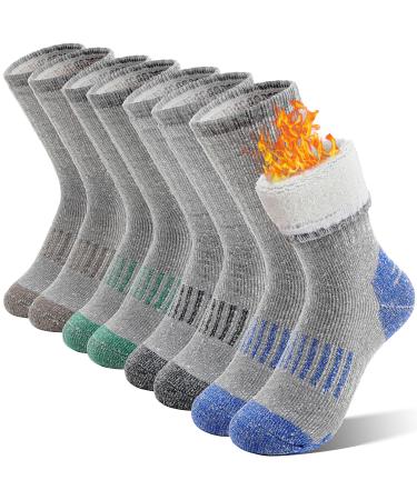 Children young girls merino socks hiking socks thermosocks winter socks warm thick Christmas socks sports socks children's socks 4 pair 26-29 gray/blue/green/brown