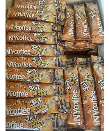 NY Coffee 3 in 1 sachets 100 servings in a box - Salted caramel whitener sugar instant coffee sachets for home or office use. - Buy Online on SooperMarket.com