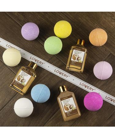 Birthday Gifts: Bath Bombs Gift Set - Home Spa Set with Shower Gel, Shampoo, Bubble Bath & 9 Huge Shea & Coco Butter Bombs - Vanilla Coconut Scented - Vitamin E Infused - Buy Online on SooperMarket.com