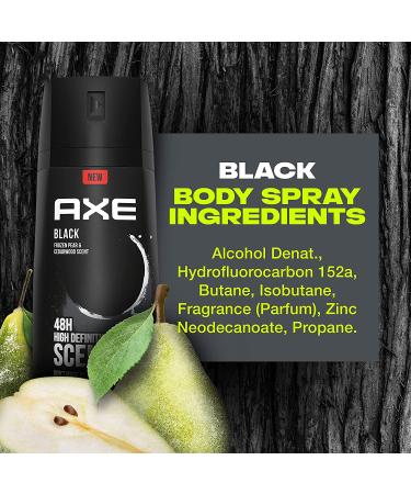 AXE Black Men's Body Spray - 48HR Odor Protection - Frozen Pear & Cedarwood - Aluminum Free - 4 oz (4 Count) - Buy Online on SooperMarket.com