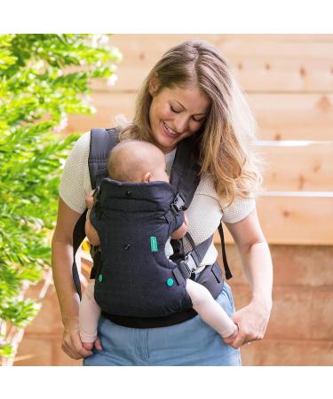 Infantino Flip 4-in-1 Advanced Carrier with Washable Bib - Ergonomic Front and Back Carry for Newborns and Babies 8-32 lbs - Black Denim - Buy Online on SooperMarket.com