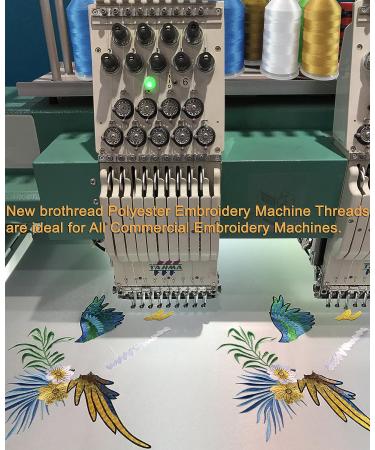 New brothreads Polyester Embroidery Machine Thread - 32 Color Pack - 5000M Spools - for All Embroidery Machines - Includes 1 Black and 1 White - Buy Online on SooperMarket.com
