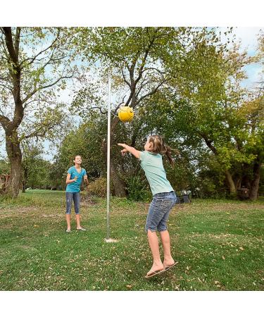 STERLING Sports Compact Tetherball Set - Outdoor Backyard Game with Ball, Rope, Metal Pole, and Air Pump - Buy Online on SooperMarket.com