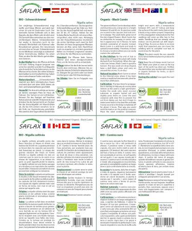 SAFLAX Organic Black Cumin Seeds (Nigella Sativa) - 300 Seeds for Gardening - Buy Online on SooperMarket.com