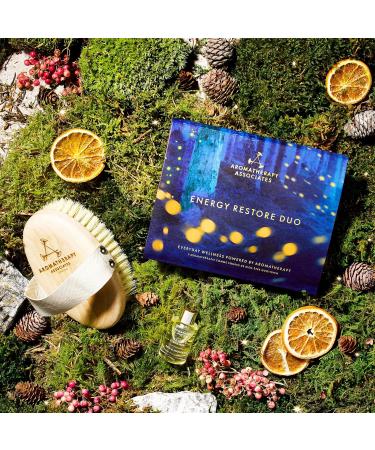 Aromatherapy Associates Energy Restore Duo - Revive Bath & Shower Oil & Body Brush Set | Premium Essential Oils for Relaxation - Buy Online on SooperMarket.com