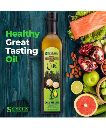 Species Nutrition Macadamia Nut Oil - Healthy Cooking Oil for Stir Fry, Sweet & Buttery Taste, Omega 9 Monounsaturated Fats, Balanced Omega 3 & 6 Fats (32 Servings) - Buy Online on SooperMarket.com