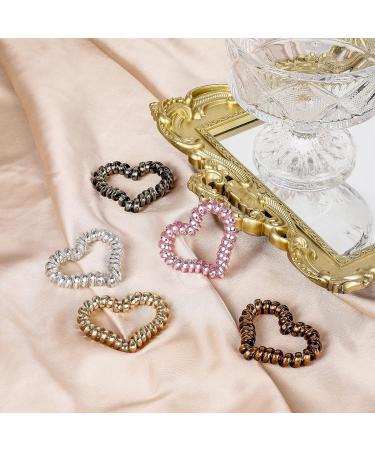 15 Pack Heart-Shaped Coil Hair Ties with Diamond-Shaped Card - Bridesmaid Gifts - Maid of Honor - Bachelorette Party - Wedding Guests (Champagne) - Buy Online on SooperMarket.com