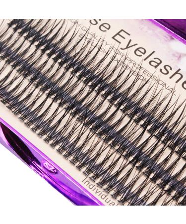 Bodermincer 120pcs 0.10mm Thickness Handmade Fish Tail False Lahses Thick Natural Long Black Individual False Eyelashes Fake Eye Lashes Extensions Makeup Tool (12mm)