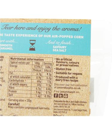 Joe & Seph's Vegan Salted Caramel Popcorn - 80g Pack | Gourmet Air-Popped Snack for Movie Nights & Parties - Buy Online on SooperMarket.com