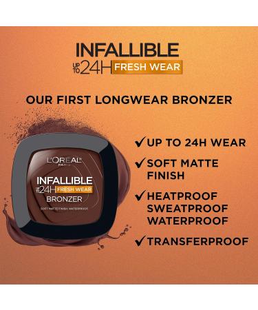 L'Oreal Paris Infallible 24H Fresh Wear Soft Matte Longwear Bronzer - Waterproof Sweatproof Fair 0.31 oz | Shop Internationally - Buy Online on SooperMarket.com