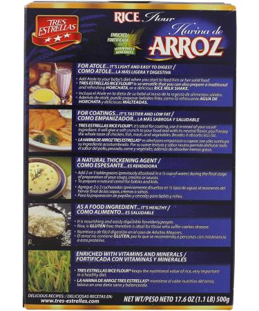 Tres Estrellas Rice Flour 17.6 Oz Pack Of 12 - Gluten-Free Baking Ingredient - Buy Online on SooperMarket.com