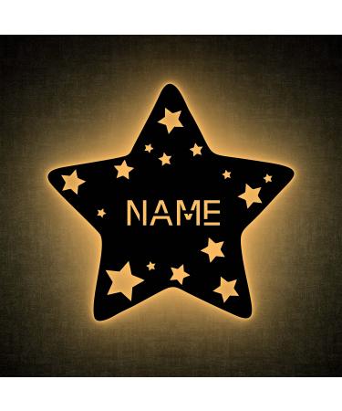 Sternchen Stern Led Decorative Leave Light Personalized Personalized with the Name Cool Font Lasergravure evening light Nursery Living Room Gift - In 13 Colors