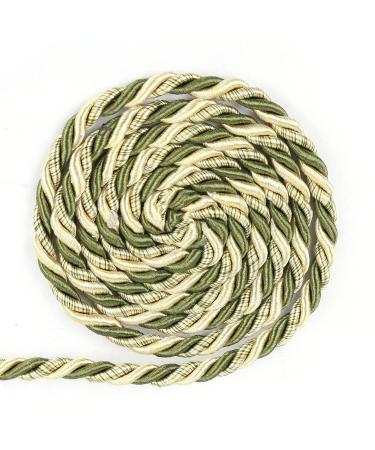 BEL AVENIR 6mm 16Yards Twisted Cord Rope Trim Craft Decorative Nylon Rope Handmade Cording for Sewing Crafts Upholstery Home Dcor (Mix Green) A12166-S-Mix Green