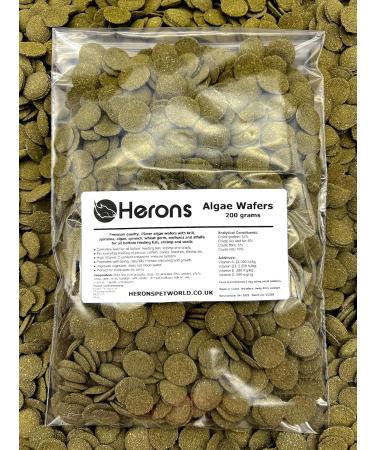 HERONS Spirulina Algae Wafers 200g - Sinking Wafers for Bottom-Feeding Fish - Fiber-Rich Immune Support - Buy Online on SooperMarket.com