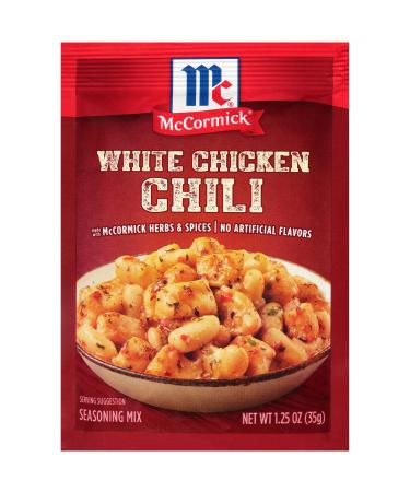 McCormick White Chicken Chili Seasoning Mix, 1.25 oz White Chicken 1.25 Ounce (Pack of 1)