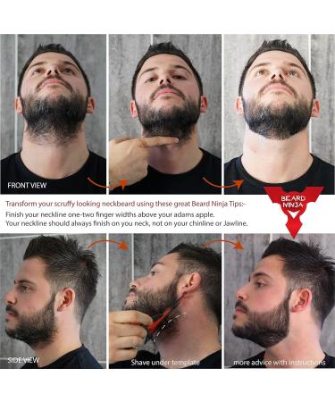 BEARD NINJA Beard Shaping Tool - Lineup & Edging Template for Goatee, Mustache, Neckline - Red - Buy Online on SooperMarket.com