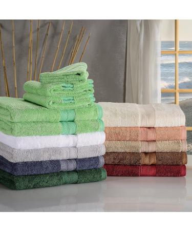 Hotel & Spa Quality Bamboo/Cotton Hand Towels - Set of 6, River Blue, 16x30 - Super Soft & Absorbent - Buy Online on SooperMarket.com
