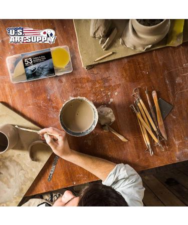 U.S. Art Supply 53-Piece Pottery & Clay Sculpting Tool Set with Hard Plastic Storage Box - Complete Sculpting Kit in Durable Case - Buy Online on SooperMarket.com