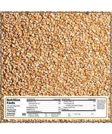 Organic White Sesame Seeds - 2lb Pack | Non-GMO, Vegan & Kosher | Ideal for Salad Dressing, Baking & Cooking - Buy Online on SooperMarket.com