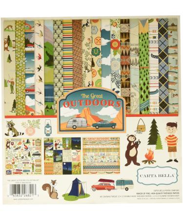 Carta Bella Paper Company The Outdoors Collection Kit Brown  Blue Green