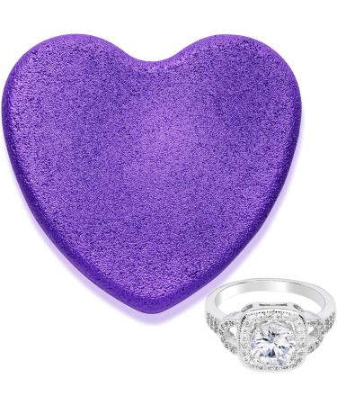 Size 5 Cosmic Love Heart Bath Bomb with Jewelry | USA-Made Skin Moisturizing Fizzie | Purple | 1 Count - Buy Online on SooperMarket.com