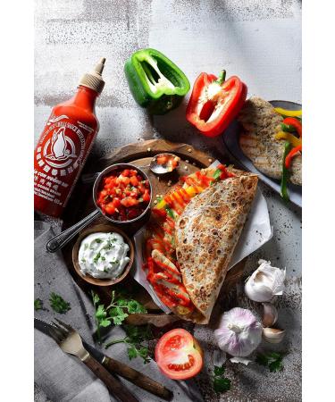 FLYING GOOSE Sriracha Hot Chili Sauce with Extra Garlic - Authentic Thai Brown Cap Seasoning Sauce (455 ml) - Perfect for Spicy Dishes & Marinades - Buy Online on SooperMarket.com