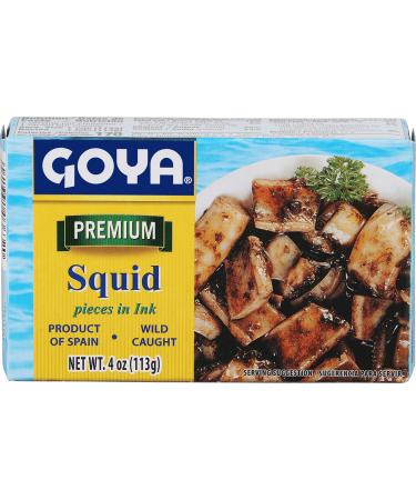 Goya Foods Premium Squid Pieces in Ink, 4 Ounce (Pack of 25)