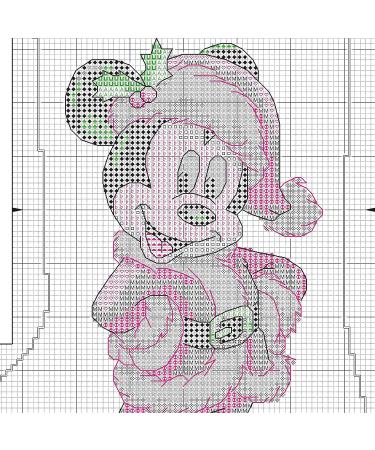 Mickey Mouse Christmas Stocking Cross Stitch Kit | 14 Count White Aida Cloth | 10''L - Buy Online on SooperMarket.com