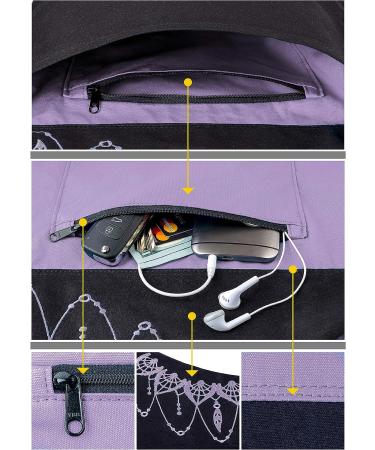 Zenifit Yoga Mat Bag - Long Tote with Pockets | Holds More Yoga Accessories | Cute & Stylish Mat Holder | Bonus Mat Strap Elastics | Practical Carriers for Women | Black & Lavender Purple - Buy Online on SooperMarket.com
