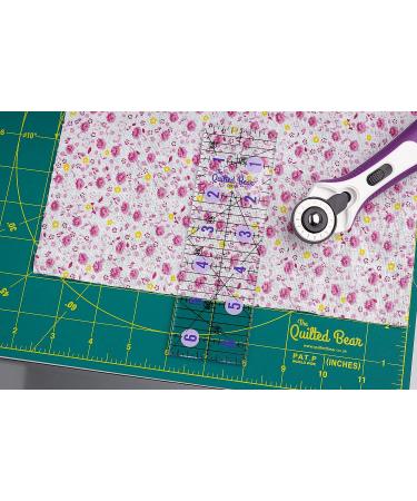 Quilted Bear Quilting Rulers - Transparent Acrylic Non-Slip Patchwork Ruler with Angles - 6 x 12 inches - Buy Online on SooperMarket.com