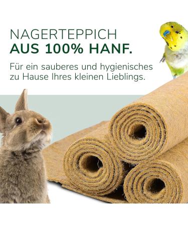 Natural Hemp Rodent Mat 100x40cm | Eco-Friendly Floor Cover for Rabbits Hamsters & Small Animals | Perfect for Cages & Stalls - Buy Online on SooperMarket.com