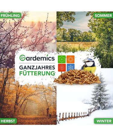 Gardemics Dried Mealworms 5L - Premium Insect Feed for Birds Fish Reptiles & More | 800g - Buy Online on SooperMarket.com