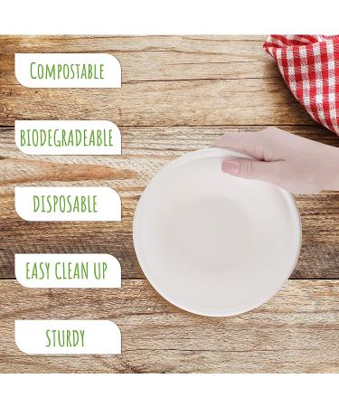 Brheez 16oz Disposable Paper Bowls - Pack of 60 | Compostable & Biodegradable Sugarcane Fiber Bowls | Eco-Friendly Alternative - Buy Online on SooperMarket.com