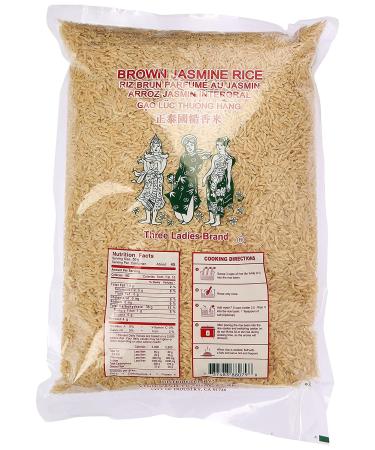 Three Ladies Brown Jasmine Rice 5 lbs - Premium Quality Thai Rice - Buy Online on SooperMarket.com