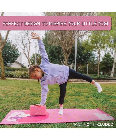 ABTECH Unicorn Yoga Starter Kit for Kids - Includes Yoga Blocks, Ball, Non-Slip Towel, Drawstring Bag - Pink Set for Girls Ages 3-12 - Buy Online on SooperMarket.com