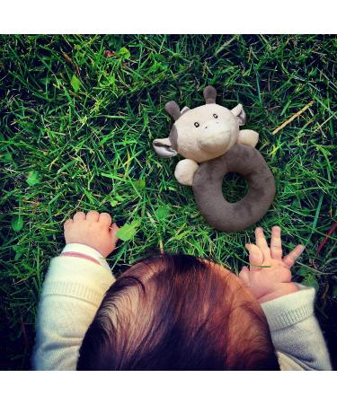 X-Large Premium Baby Rattle Teether by LittleFoot Nation - BPA Free, Extra Soft Plush Cow Teether for Safe Teething and Hand-Eye Coordination Development - Buy Online on SooperMarket.com