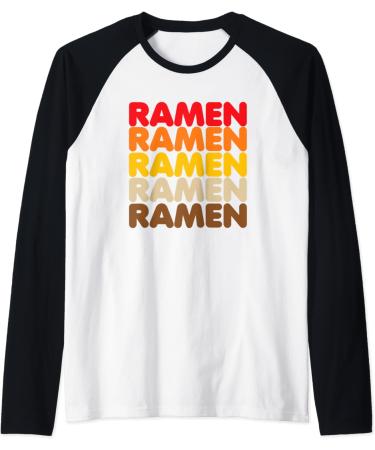 Ramen Ramen Ramen Vintage 70s Asian Noodles Love Raglan Baseball Tee
