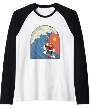 Ramen Noodle Bowl Kawaii Japan Style Funny Raglan Baseball Tee