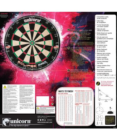 Unicorn Eclipse Pro Dart Board - Ultra Slim Segmentation for Increased Scoring | 30% Thinner Than Conventional Boards - Buy Online on SooperMarket.com