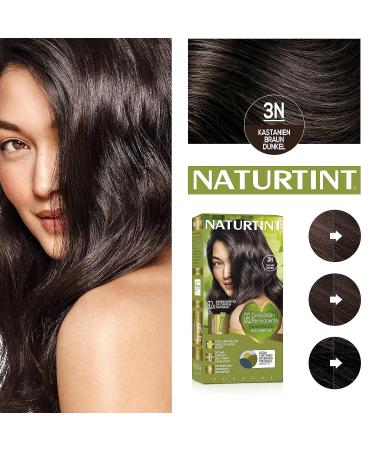 Natureint Ammonia-Free Hair Color | 3N Castania & Chestnut Brown | Natural Ingredients | 170ml Pack - Buy Online on SooperMarket.com