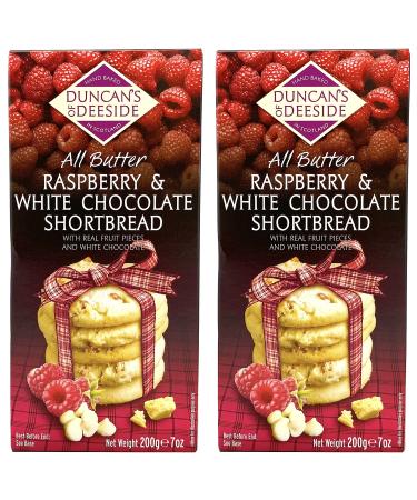 Duncan's of Deeside Duncan s of Deeside Shortbread Cookies Pack of 2 Raspberry White Chocolate Shortbread 7 Ounce Gourmet Cookies