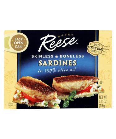 Reese Skinless and Boneless Sardines in Olive Oil, 3.75-Ounces (Pack of 10) 3.75 Ounce (Pack of 10)