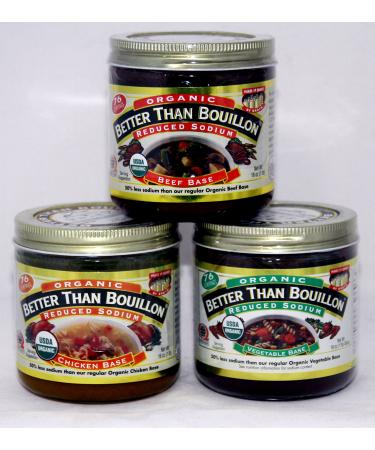 Better Than Bouillon Organic Chicken , Beef and Vegetable Base, 16 Ounce, 3 Pack