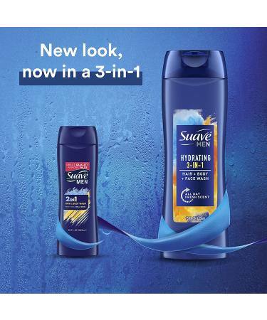 Suave Men 3in1: Hair, Body & Face Wash for Men - 15 oz (Pack of 6) - Buy Online on SooperMarket.com