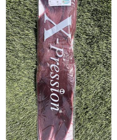 60 INCH XPRESSION LAGOS BRAID PRE-PULLED/PRES-STRETCHED Hair Extension 60 2 In A Pack (Pure Colour 39 Burgundy Red) Heat Resistant Tangle Free Brushable Burdundy Red 39 60 inches - Buy Online on SooperMarket.com