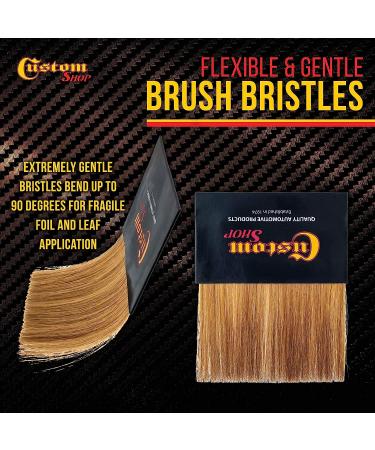 Custom Shop Gilders Tip Brush for Gold Leaf Artwork & Sign Lettering - Artist Decoration & Frame Restoration - Metallic Silver Flakes - Buy Online on SooperMarket.com